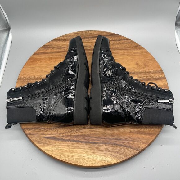 Donald J Pliner Camren Womens Size 8 M Black Patent Leather Combat Boots - Picture 6 of 8